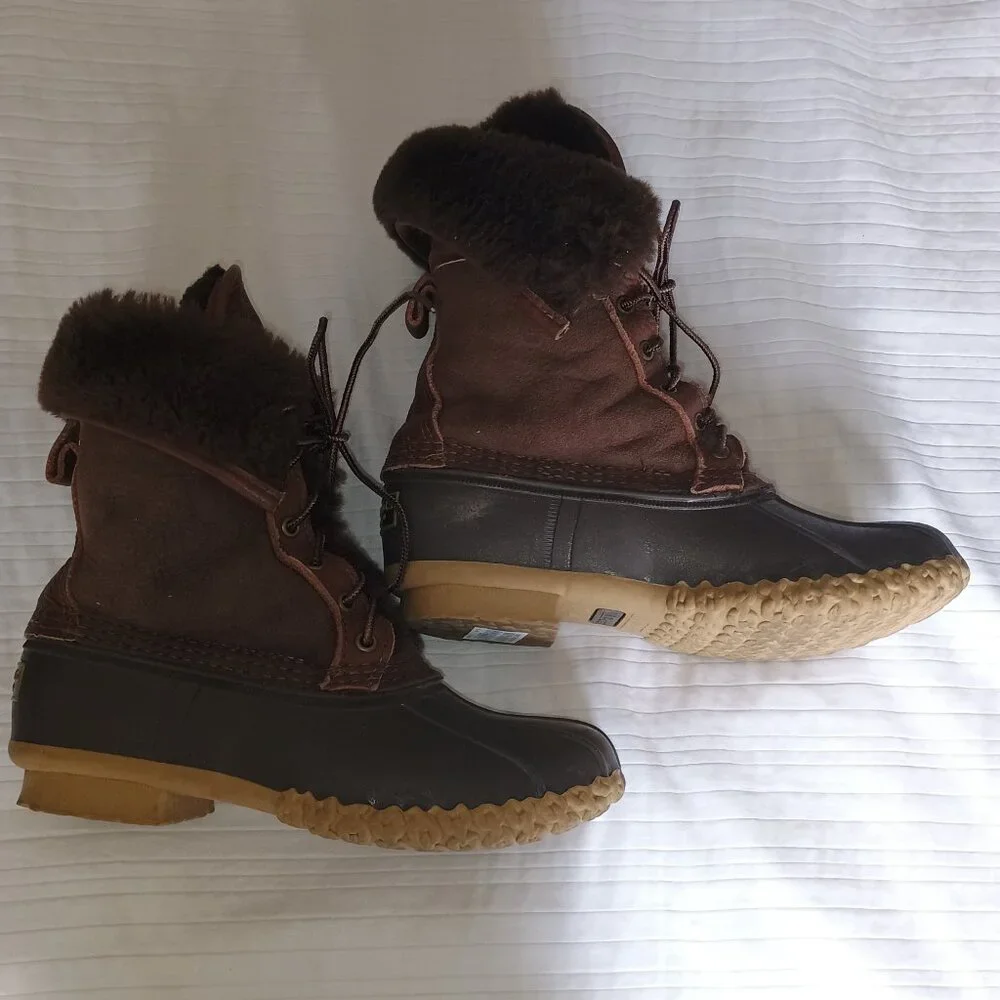 LL BEAN Signature Wicked Good Shearling Duck Boots Women's 7